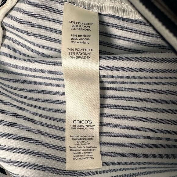Chico's Sailor Stripe Hardware Crop Pants size 16 - Picture 8 of 10